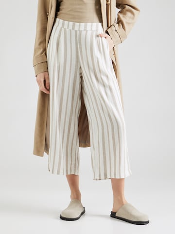 ONLY Wide leg Pleat-Front Pants 'CARISA' in White: front