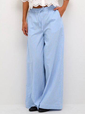 Wide Leg Pantalon 'Dabra' Kaffe en bleu : devant