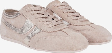 Desa Sneakers laag 'DESA Damen-Sneaker aus Wildleder mit Metallic-Details' in Beige: voorkant