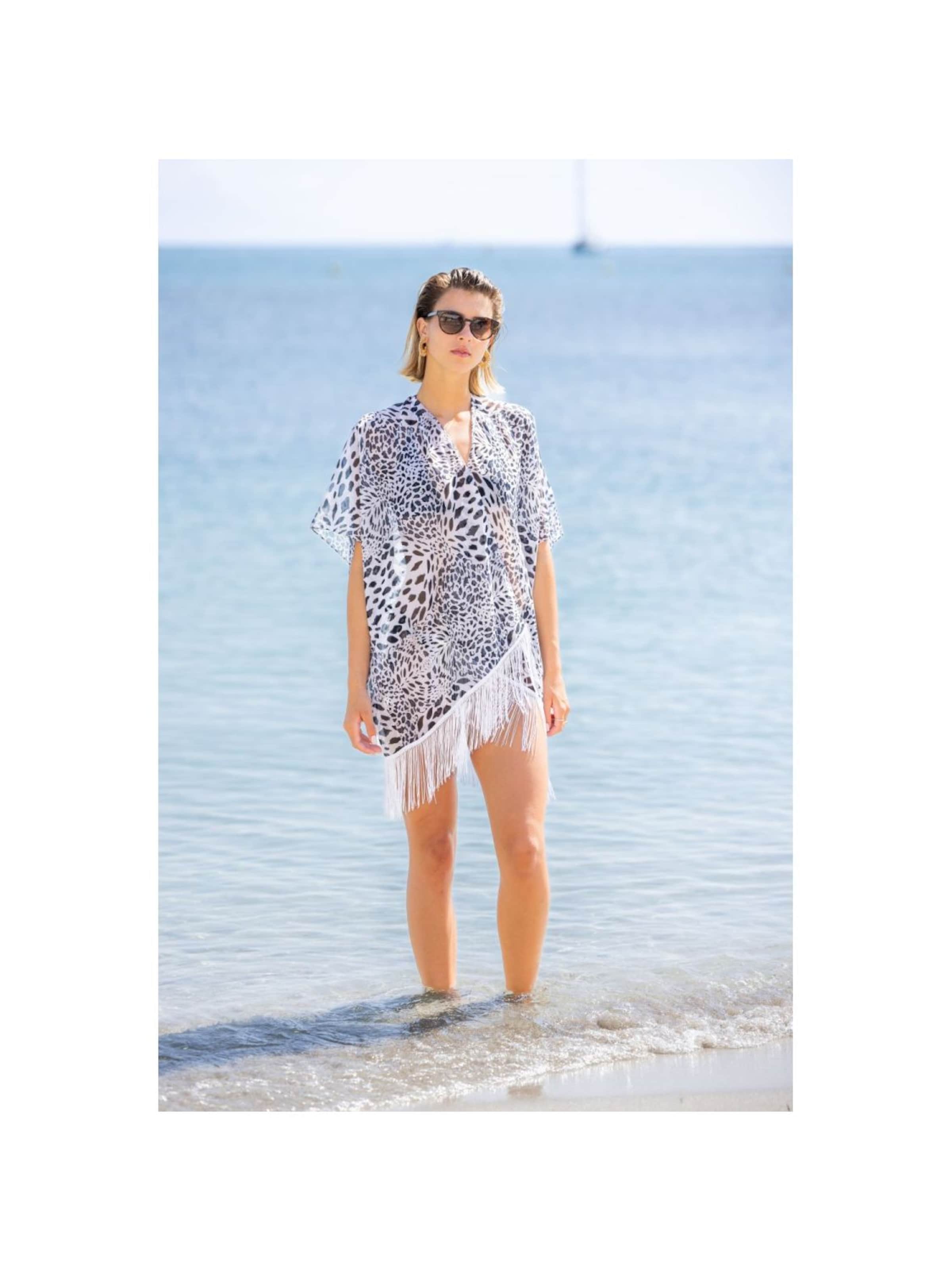 alberto cabale Strandkleid 'Tunique de Plage Cover Panther'‌ in Weiß