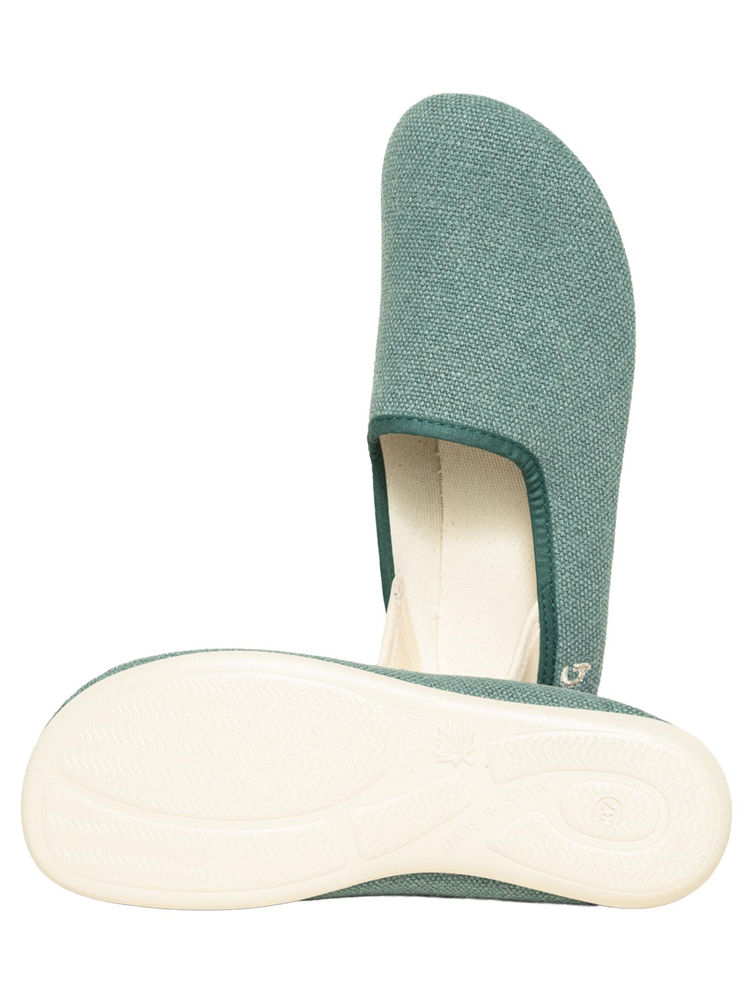 Gottstein Slipper 'Linen Slip-On' in Green
