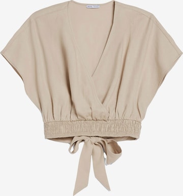 Bershka Shirt in Beige: voorkant