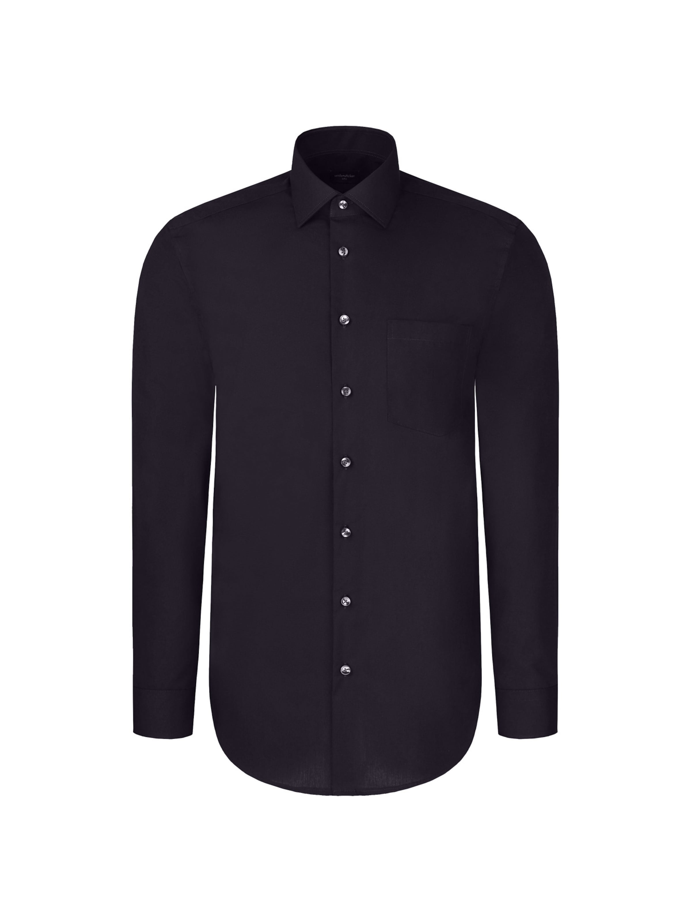 Coupe regular Chemise business SEIDENSTICKER en noir : devant