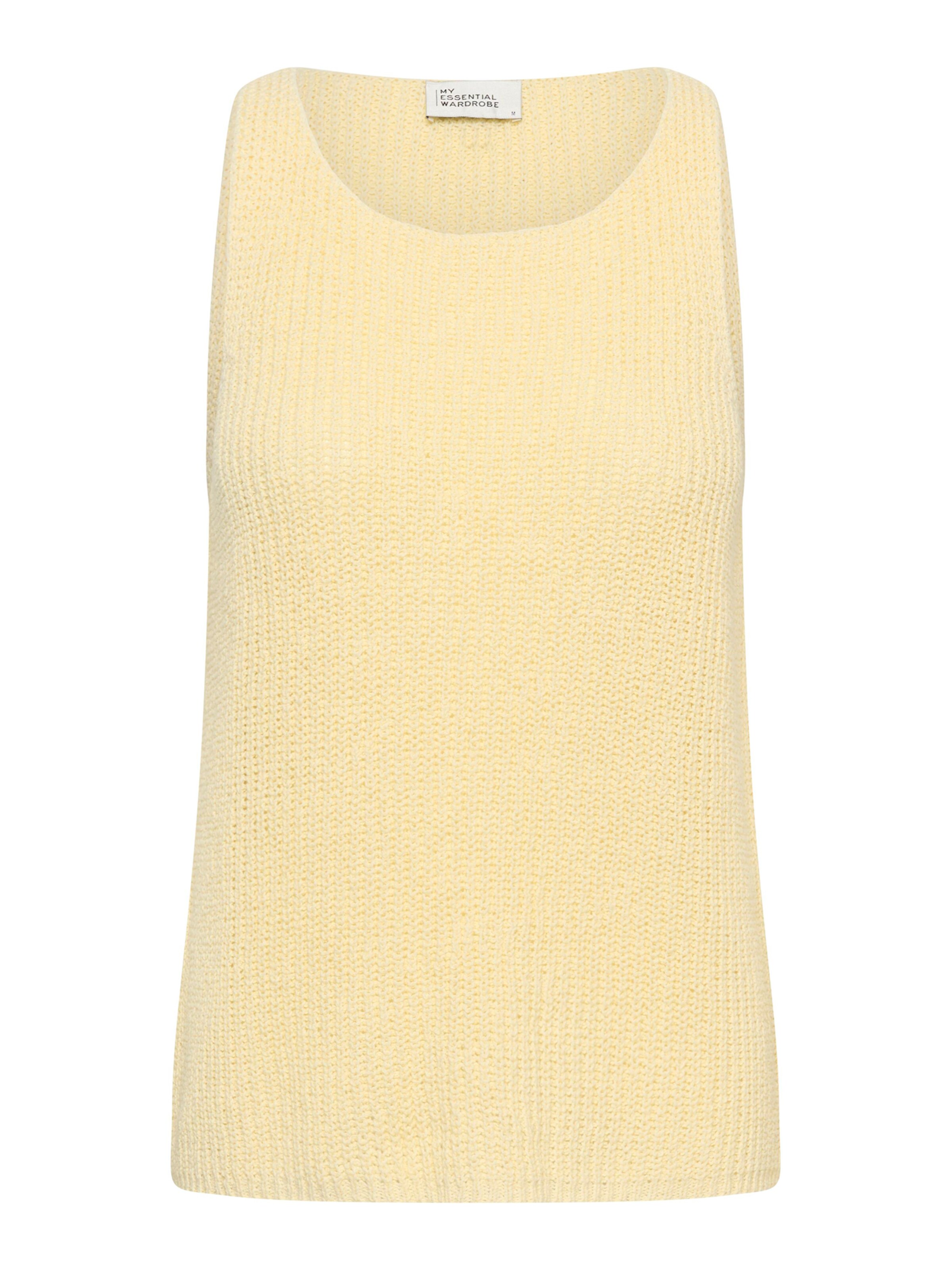 My Essential Wardrobe Плетен топ 'DivaMW' в жълто: отпред
