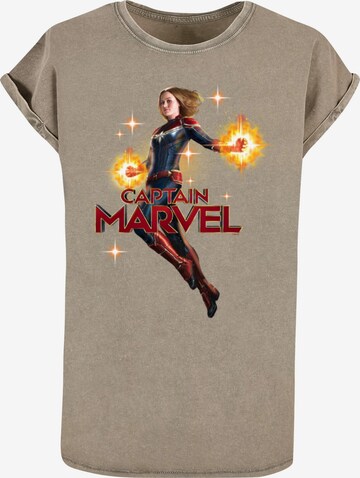ABSOLUTE CULT Shirt 'Captain Marvel' in Bruin: voorkant