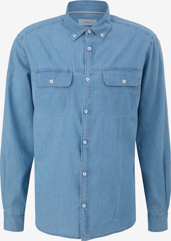 s.Oliver Button Up Shirt in Blue: front