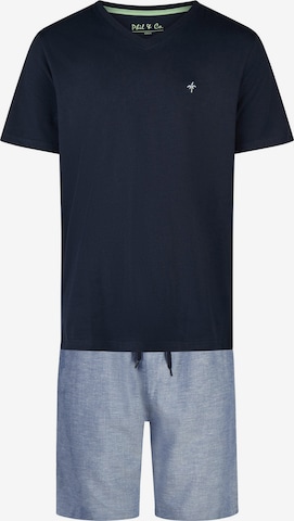 Phil & Co. Berlin Pajama short ' Classics ' in Blue: front