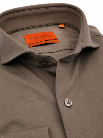 Suitable Slim fit Button Up Shirt in Brown