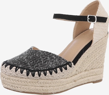 Ital-Design Sandale in Schwarz: Vorderseite