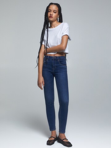 Pull&Bear Skinny Džíny – modrá