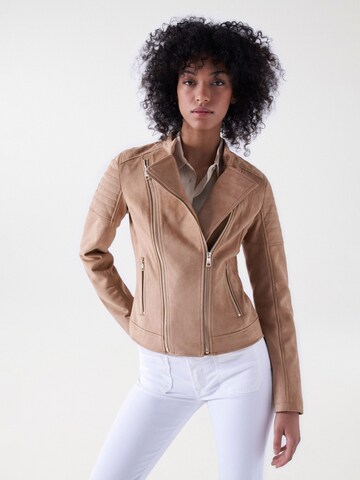 Salsa Jeans Tussenjas 'Biker' in Bruin: voorkant
