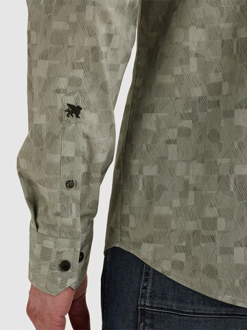 Coupe regular Chemise 'Shirt with allover print and Kent collar' VANGUARD en vert
