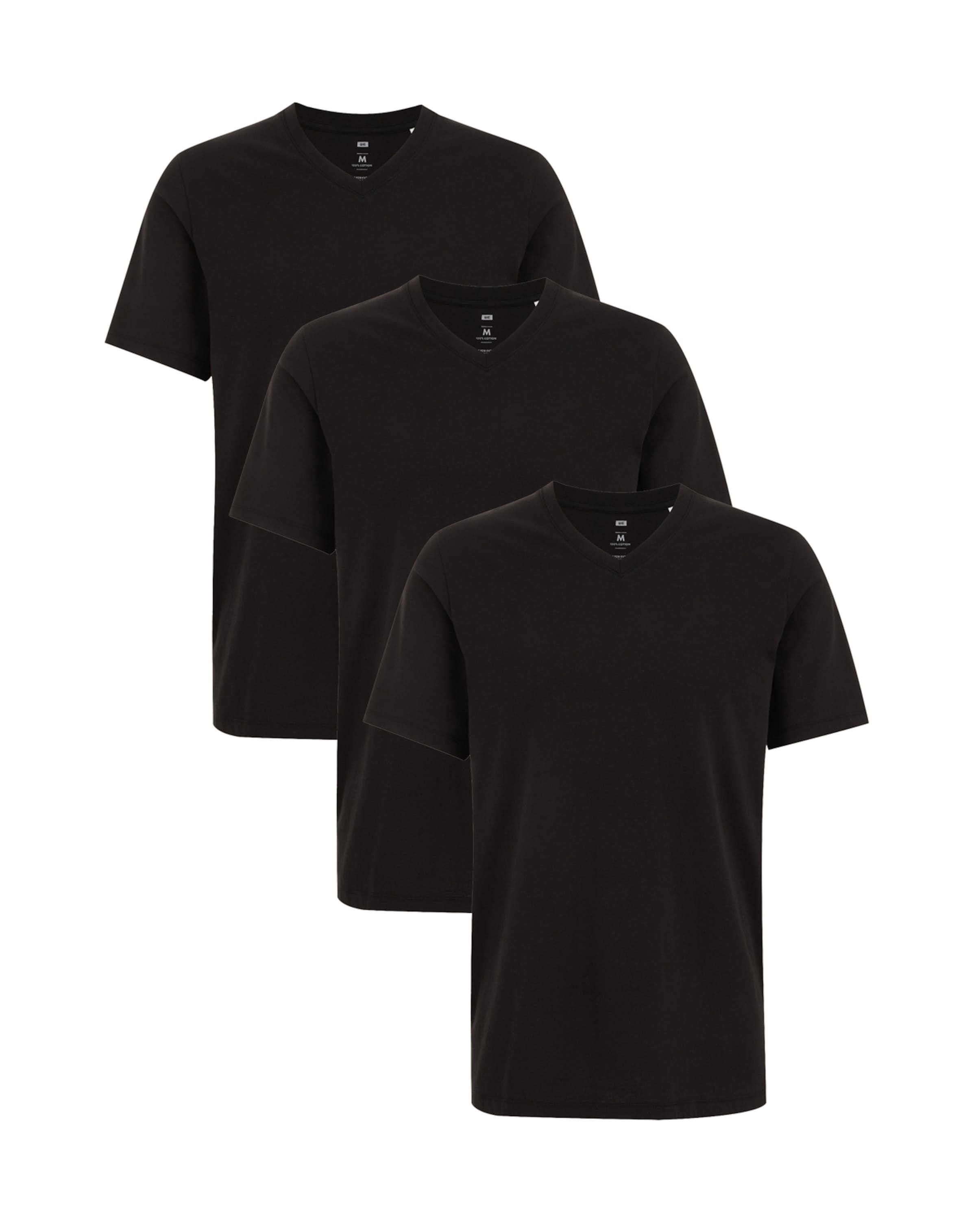 WE Fashion Тениска в черно: отпред