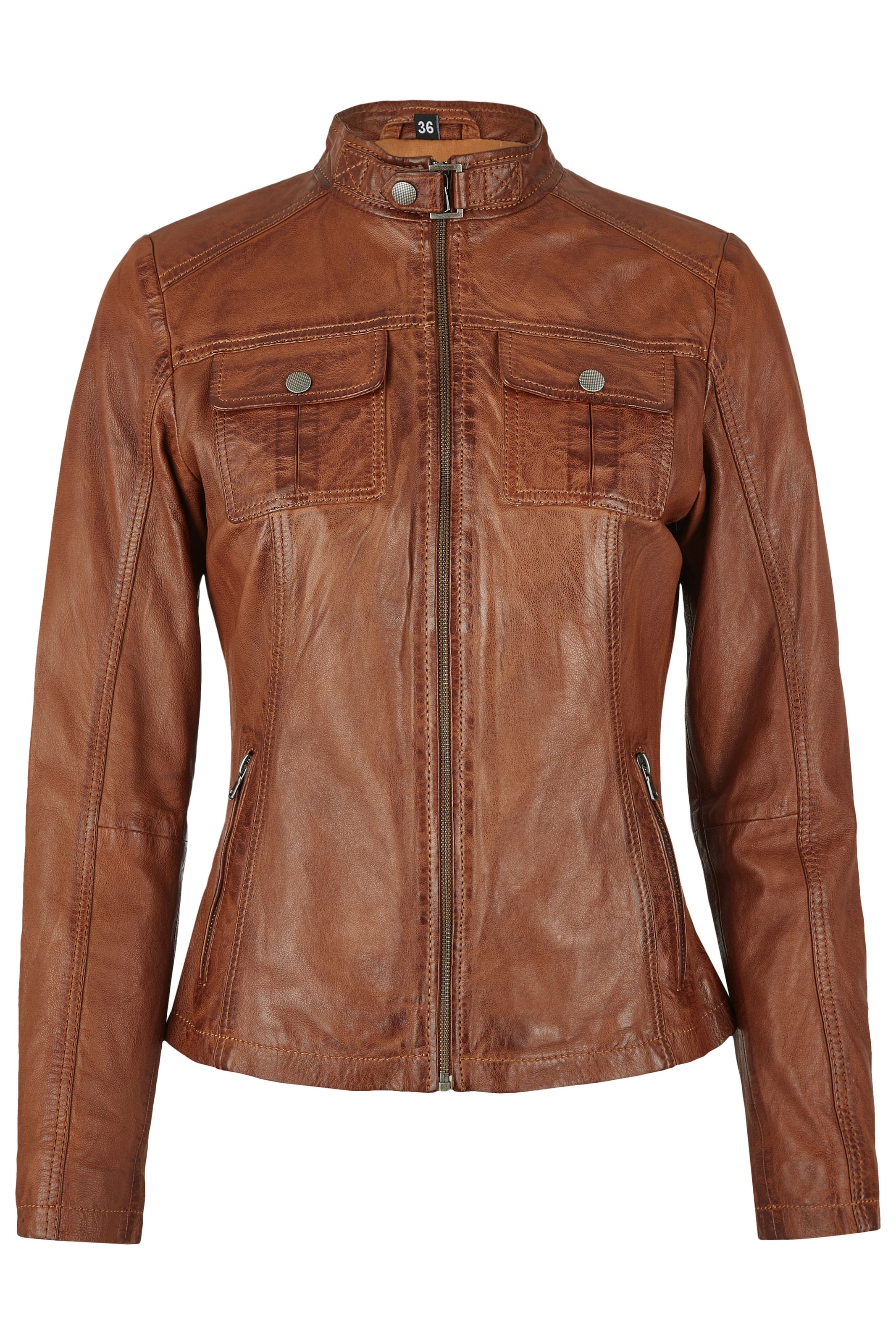 7ELEVEN Lederjacke 'SEJanna' in braun, Produktansicht