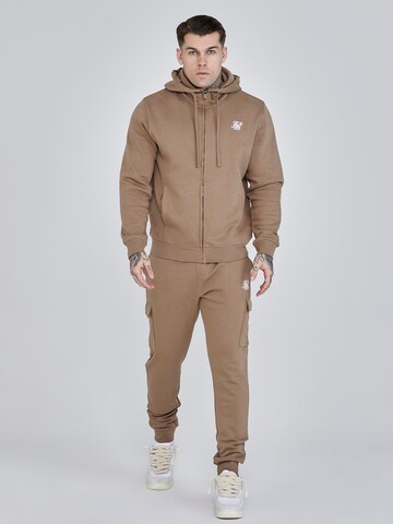 SikSilk Tapered Cargo Pants in Brown