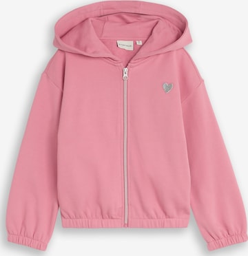 TOM TAILOR - Sudadera con cremallera en rosa: frente