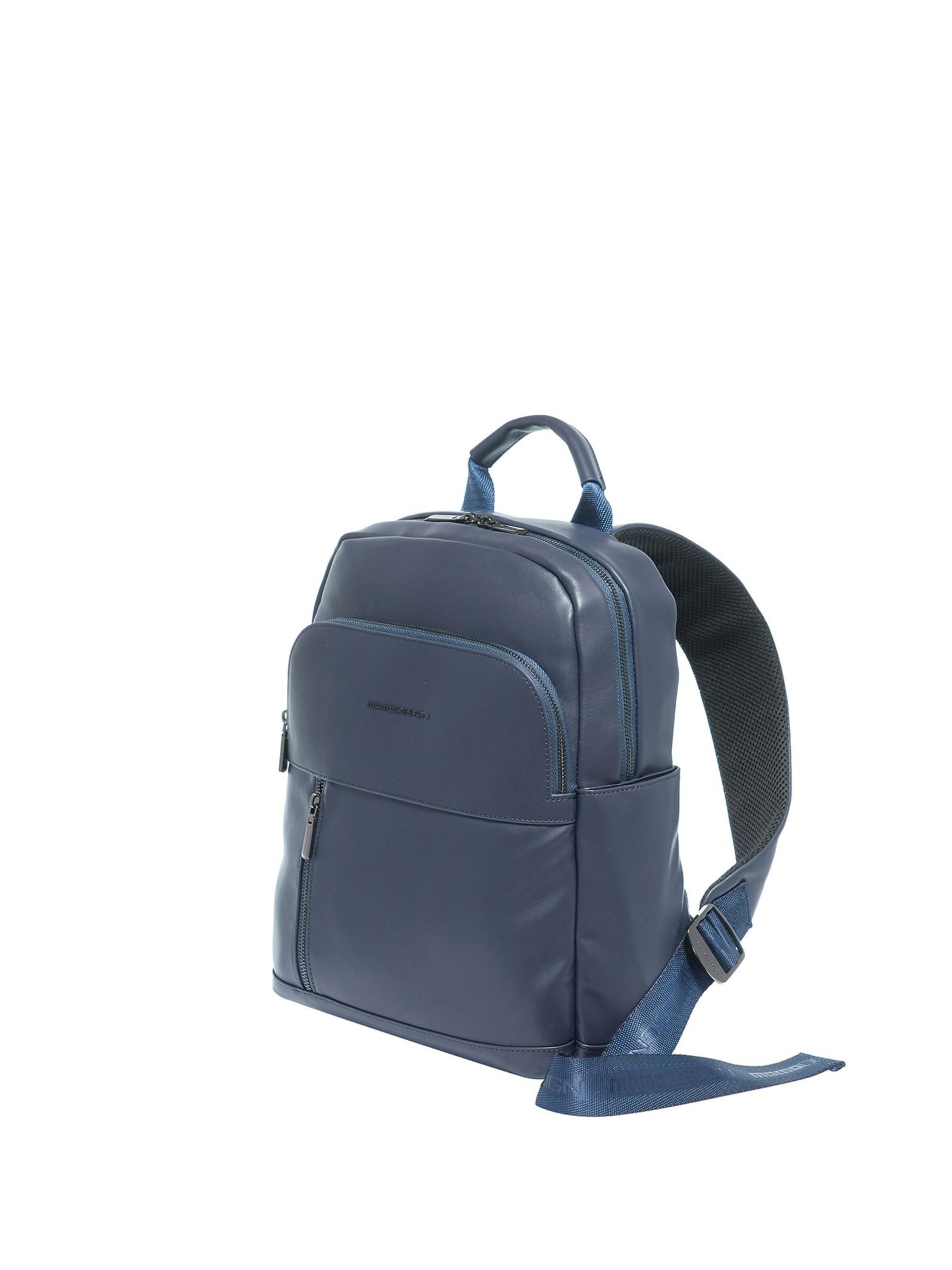 Zaino 'Zaino Uomo Ecopelle con Tasche Zip - Momo Design 21x30 cm' di Momo Design in blu