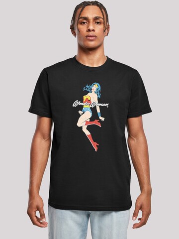 Maglietta 'DC Comics Wonder Woman Jump' di F4NT4STIC in nero: frontale