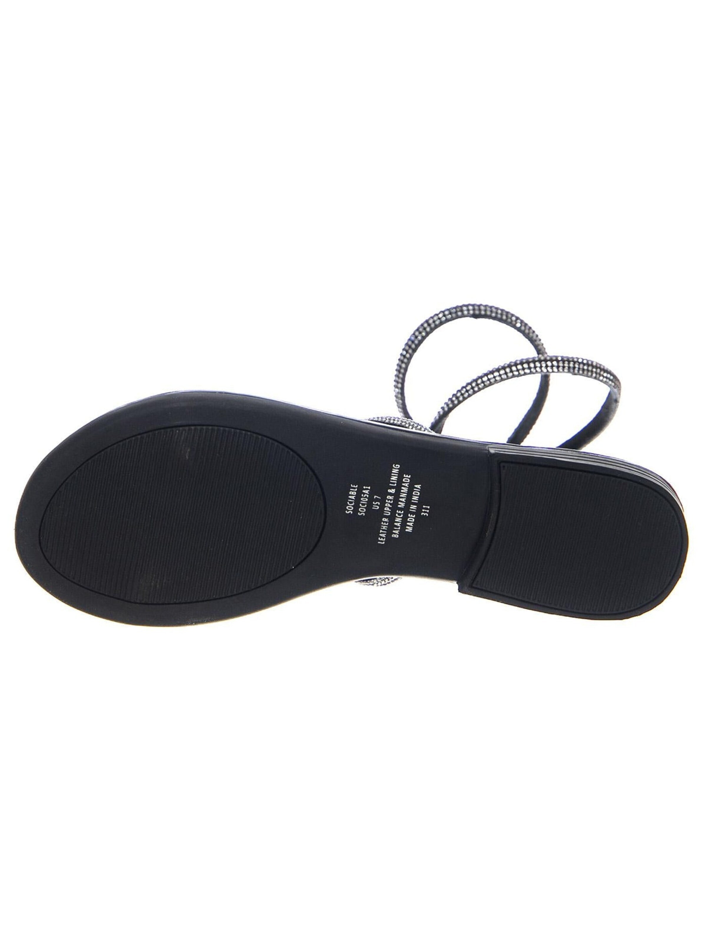 STEVE MADDEN Sandaler 'Sociable Black / Silver Sandals' i sort