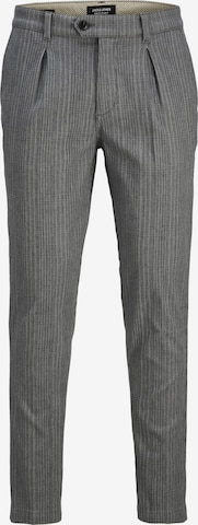 JACK & JONES Tapered Pleat-Front Pants 'Ace Harvey' in Grey: front