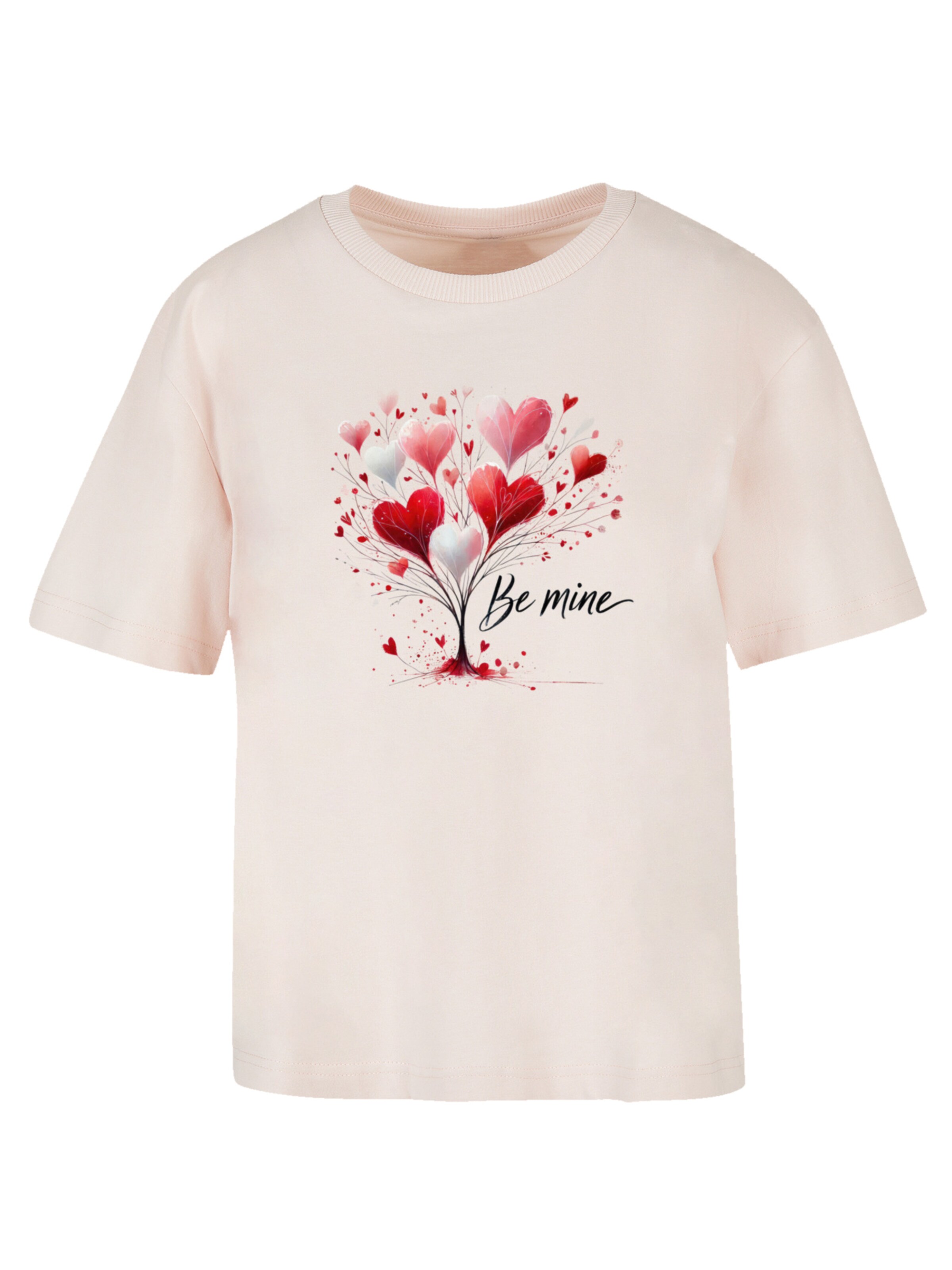 F4NT4STIC Shirt 'Herzbaum Be Mine!' in Pink: front