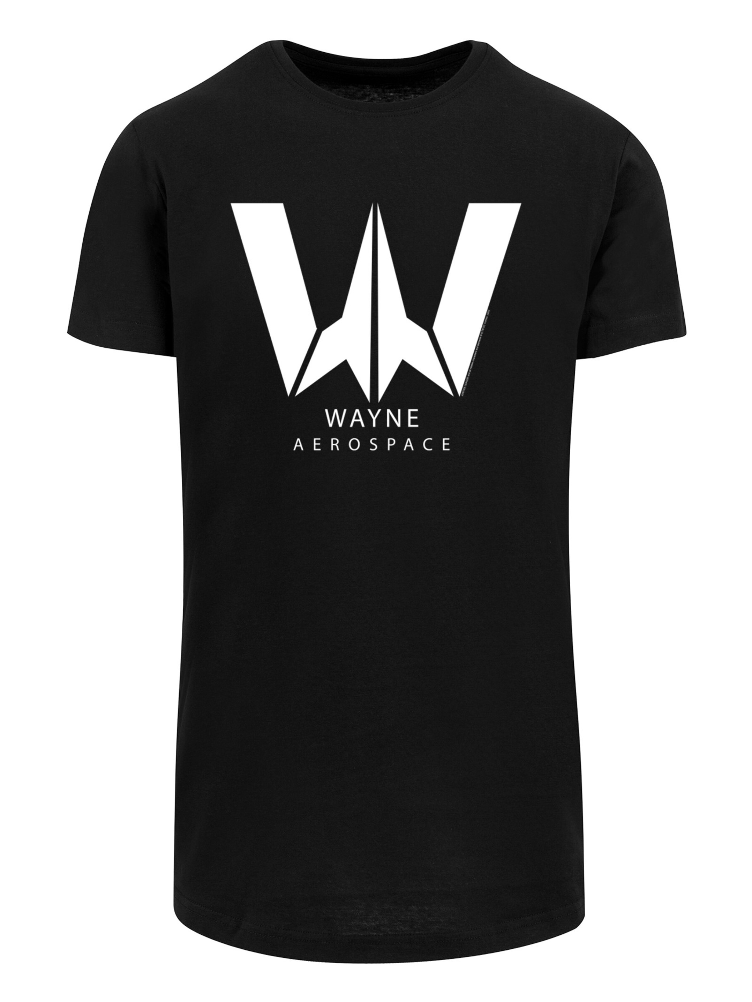 F4NT4STIC Shirt 'DC Comics Justice League Movie Wayne Aerospace' in Zwart: voorkant