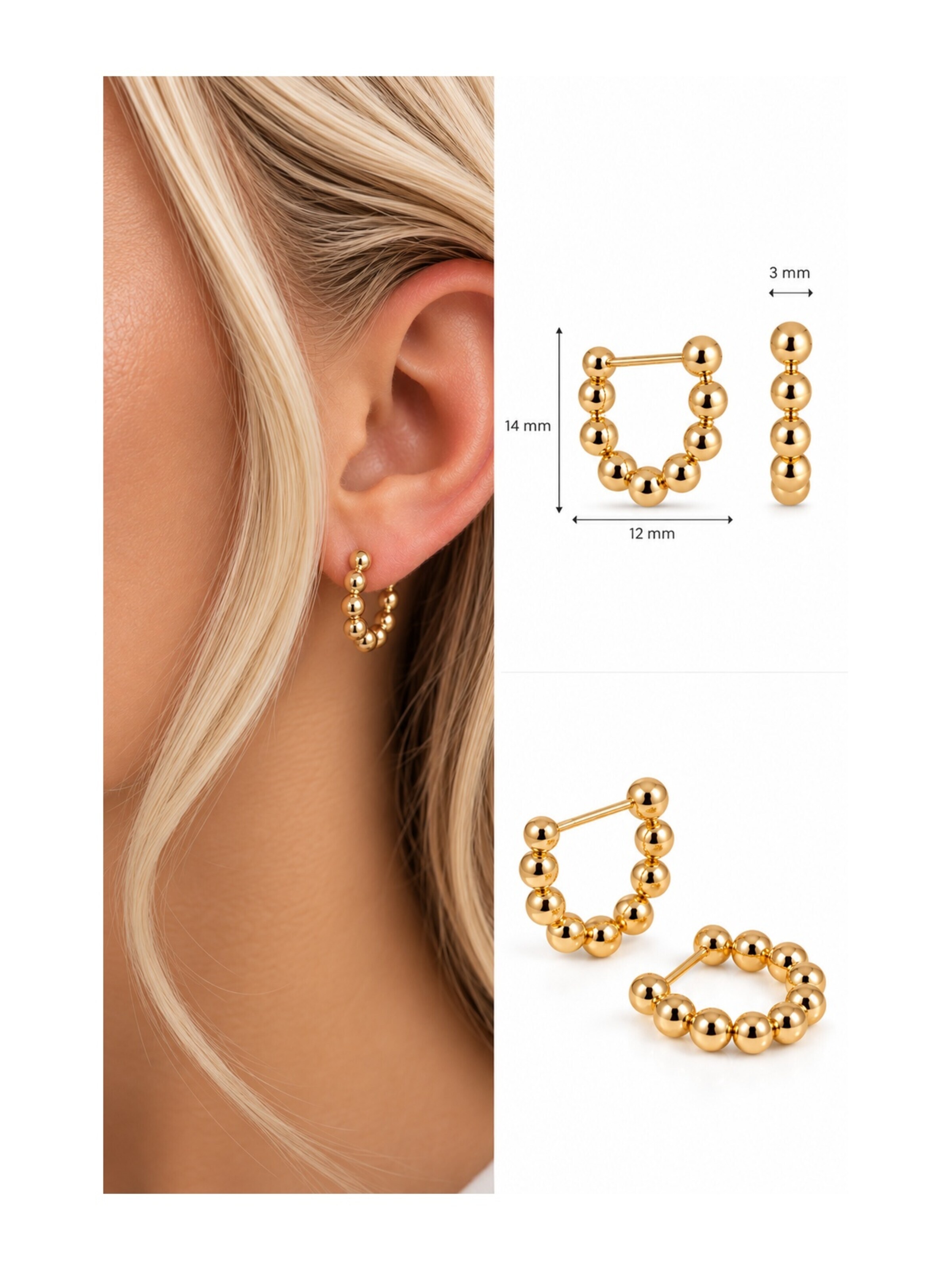 CHIVAL Earrings 'Golden Bead' in Gold