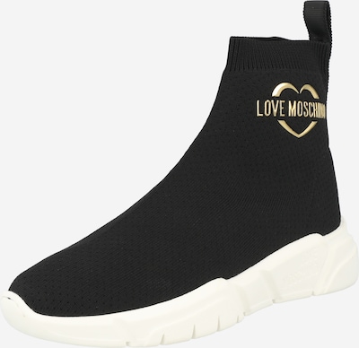Sneaker înalt Love Moschino pe auriu / negru, Vizualizare produs