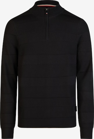 HECHTER PARIS Strickpullover 'ZIP TROYER' in Blau: Vorderseite