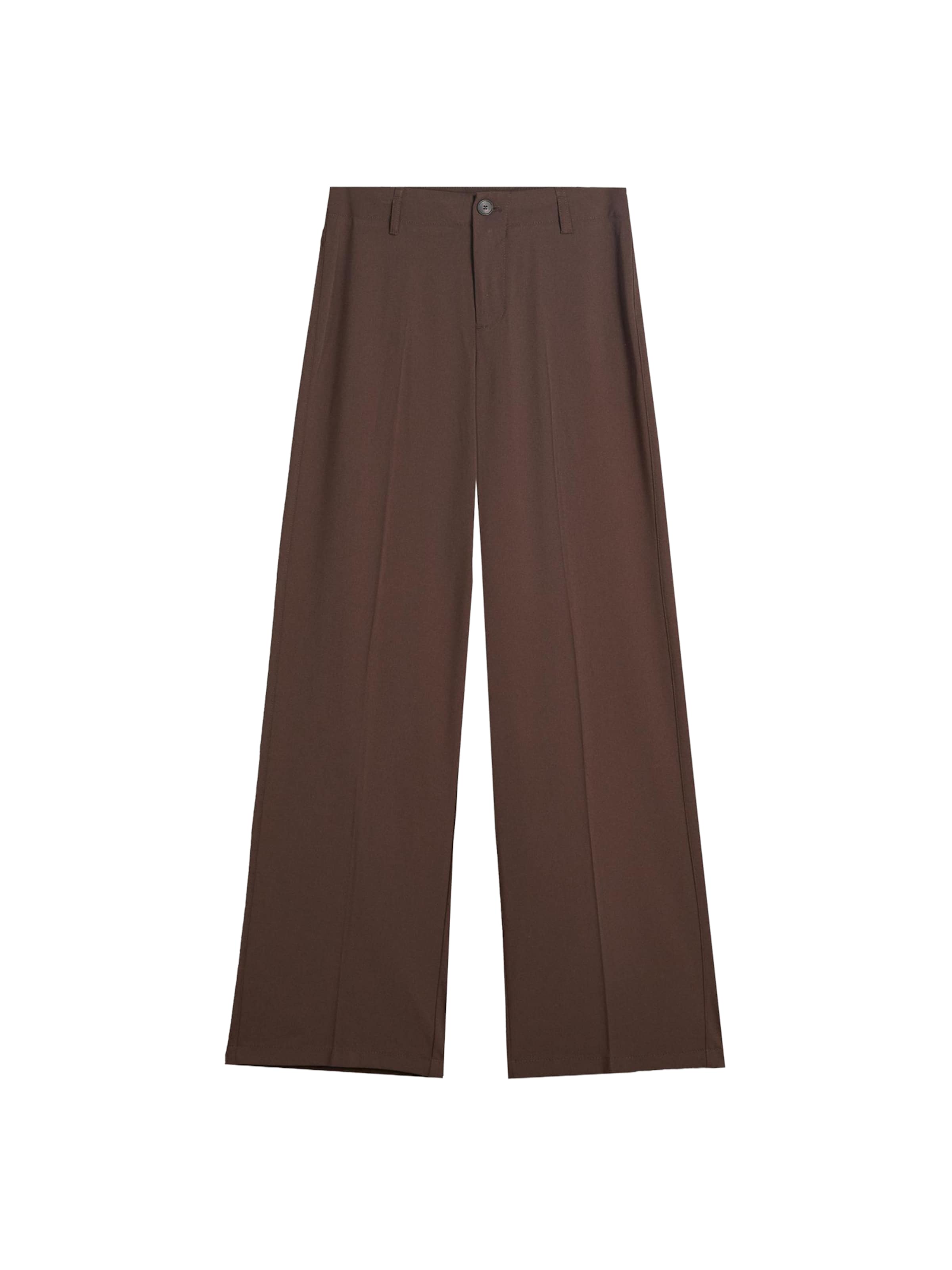 Bershka Hlače na rob | rjava barva: sprednja stran