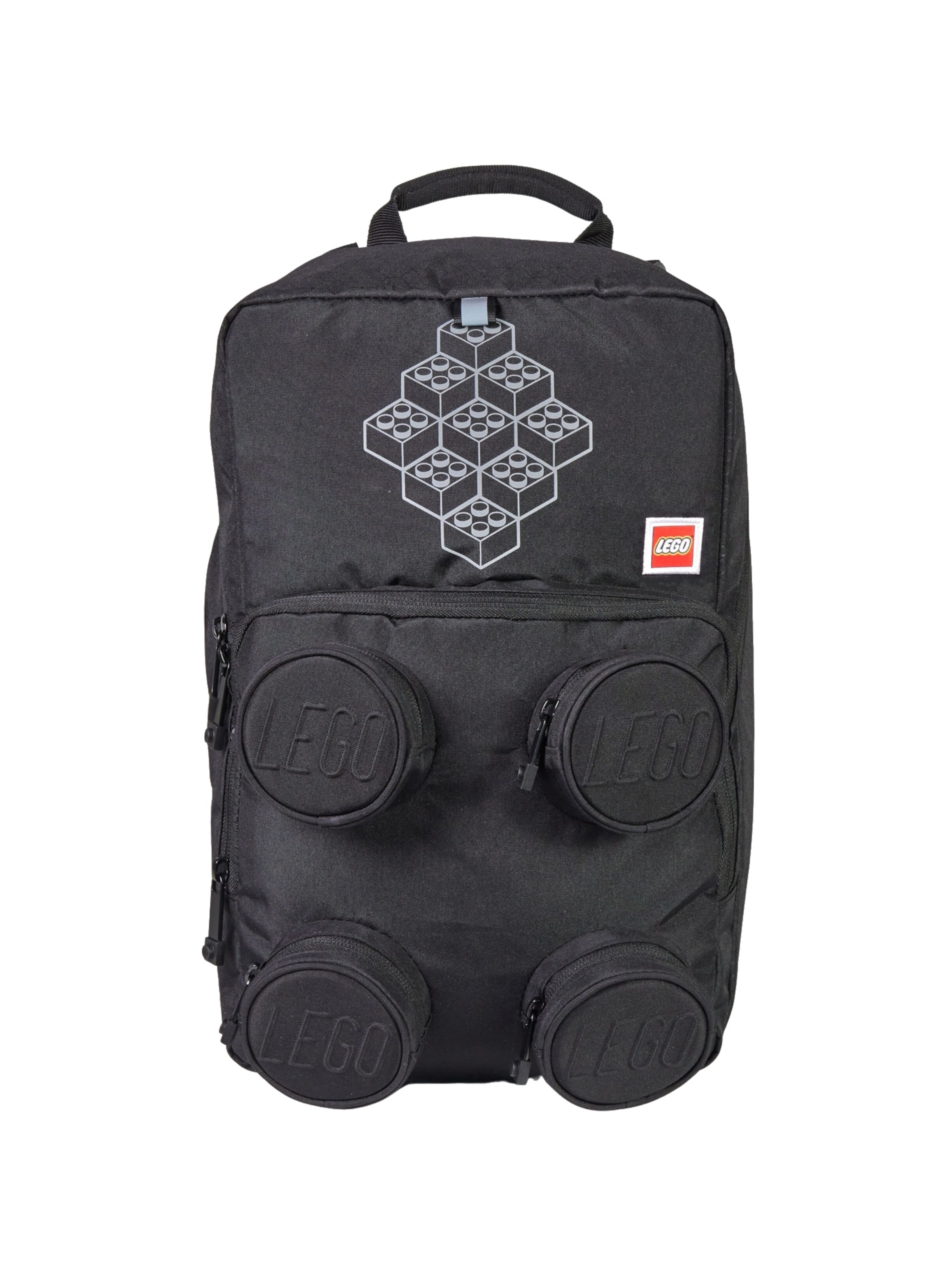 LEGO Rucksack 'LEGO Bricks Petersen School Backpack'‌‌ in Schwarz: Vorderseite