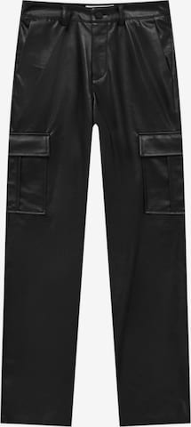 Regular Pantalon cargo Pull&Bear en noir : devant