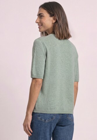 STREET ONE Kurzarm Pullover mit Kontrastdetail in Grün