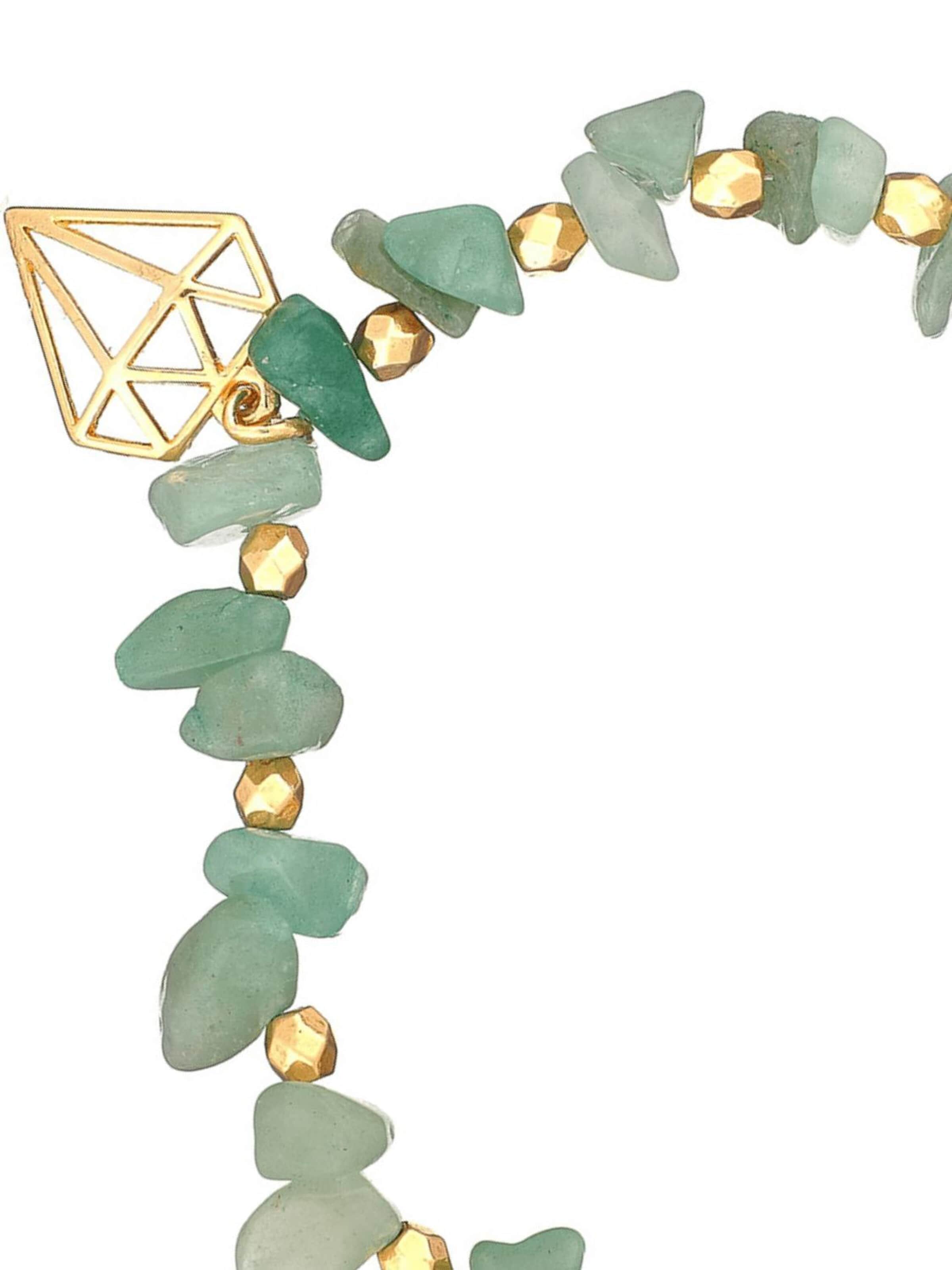 THE GEM STORIES JEWELRY Armband 'Aventurine Diamond Bracelet' in Groen