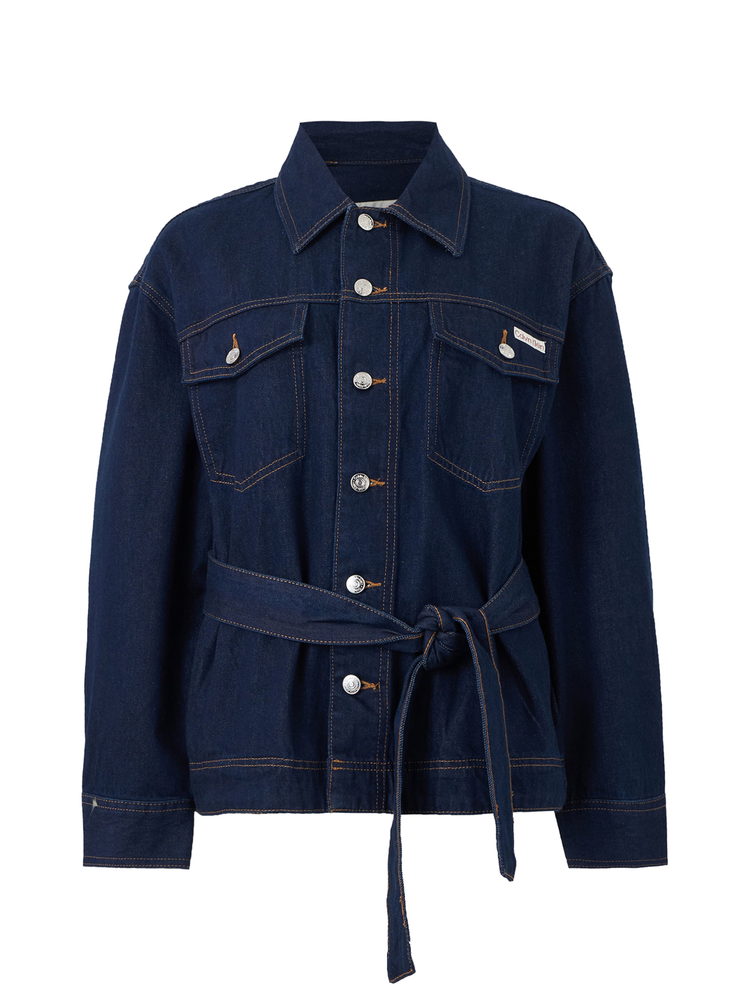 Calvin Klein Jeans Kevad-sügisjope, värv sinine: eest vaates