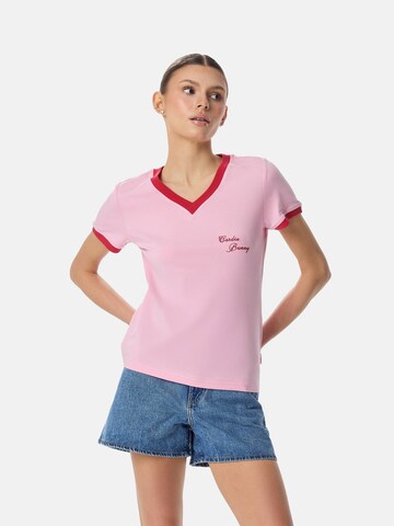 Cardio Bunny T-shirt 'RETRO' i rosa: framsida