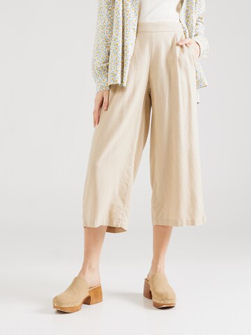 ONLY Wide leg Pleat-front trousers 'CARISA' in Beige: front
