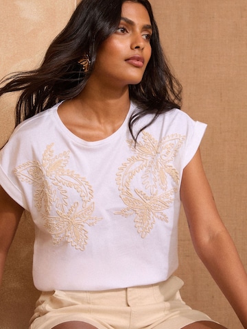 T-shirt love & roses en blanc