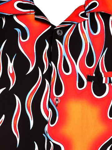 King Kameha Shirt 'Flames Wild' in Rot
