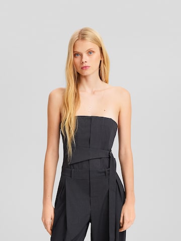 Bershka Jumpsuit in Grey: front