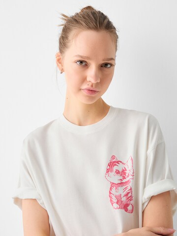 Bershka T-Shirt in Weiß