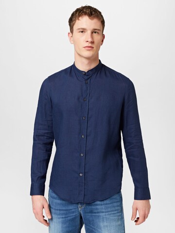 Coupe slim Chemise 'Tarok' DRYKORN en bleu : devant