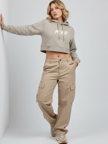 Manufaktur13 Sweatshirt 'Crop Hoodie' in Grey