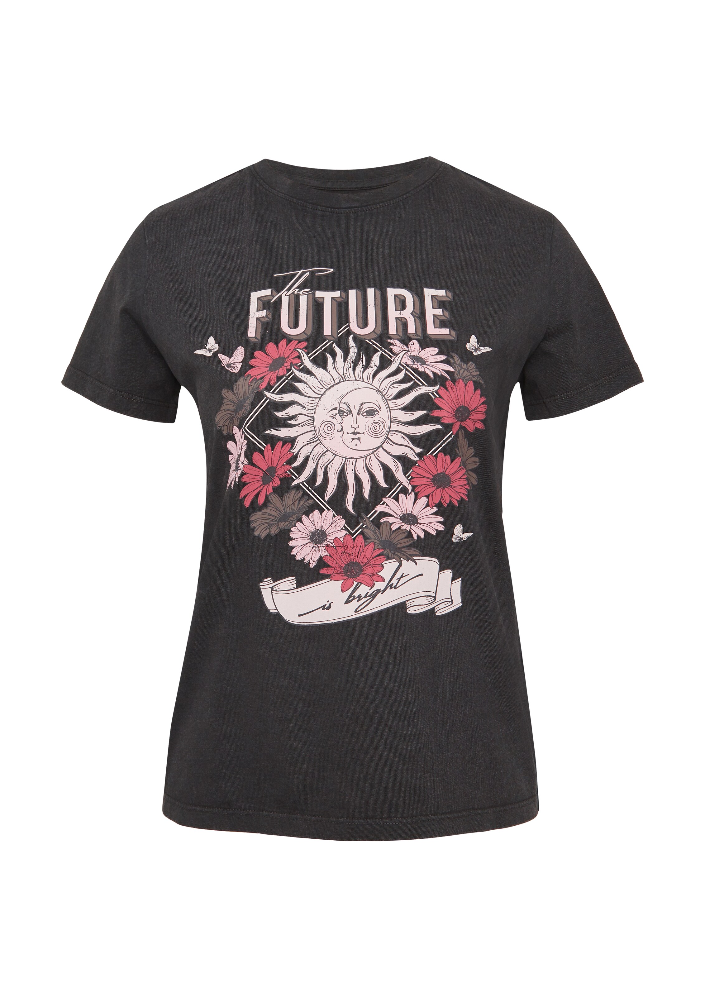 T-shirt QS en noir : devant