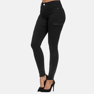 Elara Skinny Cargobroek in Zwart