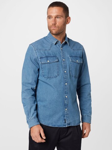 TOM TAILOR Regular fit Button Up Shirt in Blue: front