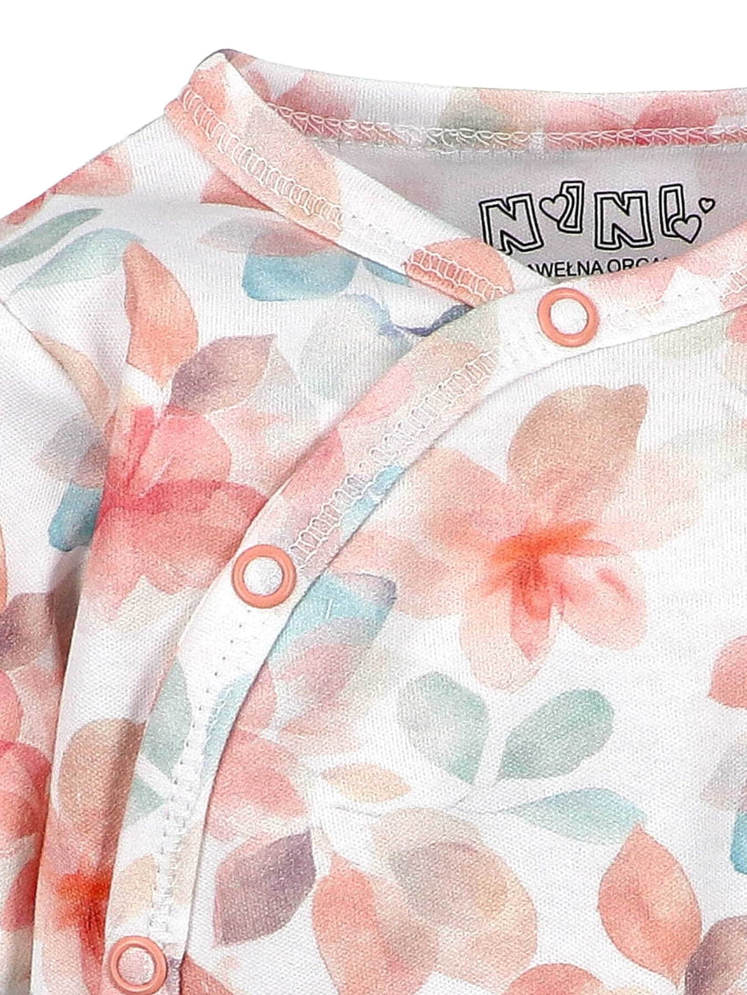 NINI Rompertje/body 'Floral' in Wit