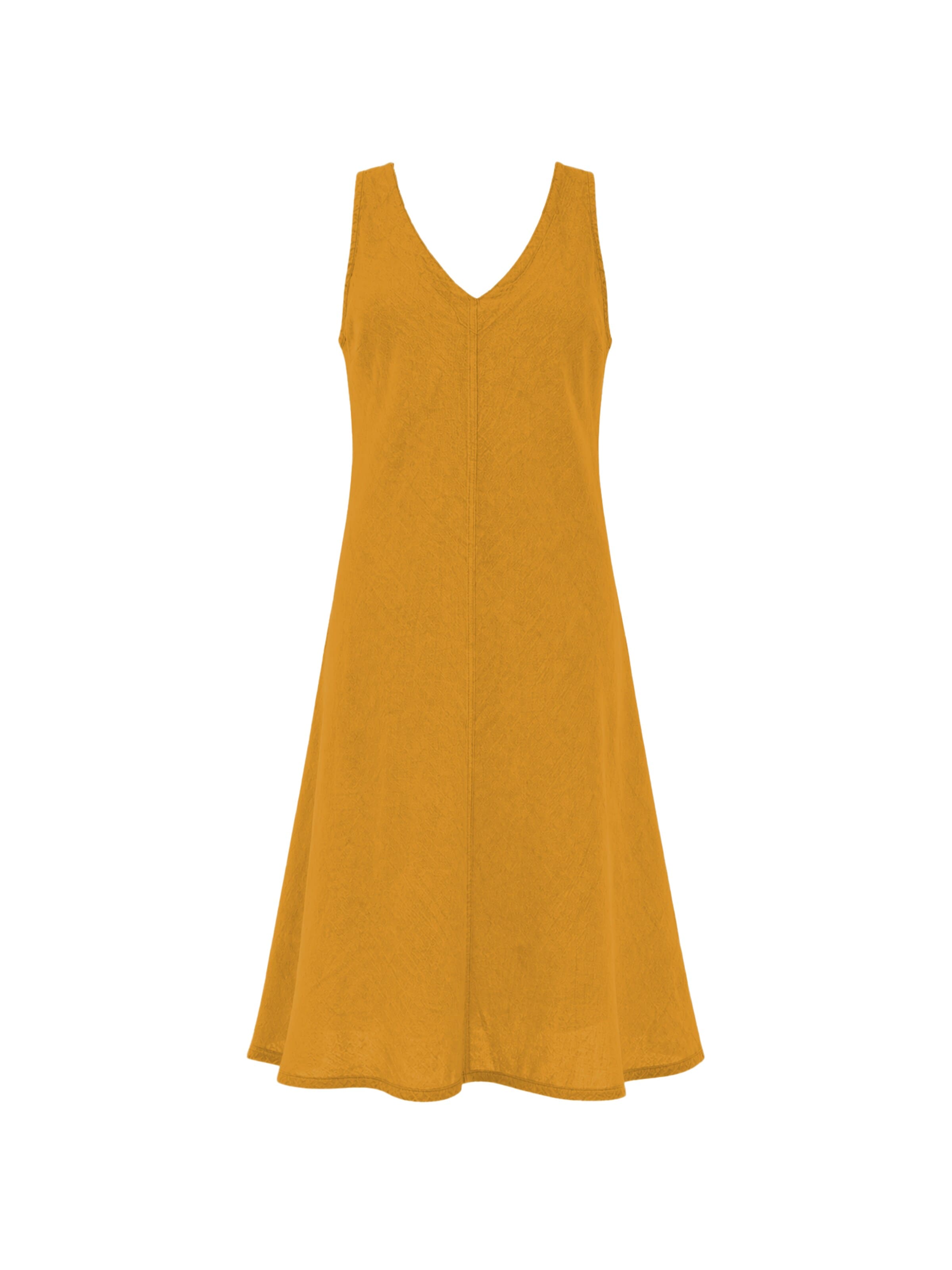Robe d’été 'V Neck Linen Cami Dress' Haris Cotton en jaune : devant