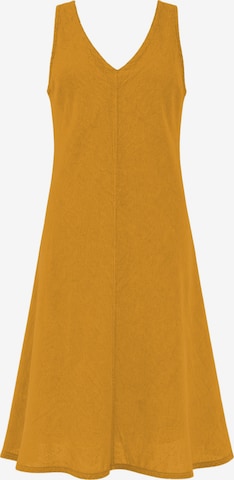 Robe d’été 'V Neck Linen Cami Dress' Haris Cotton en jaune : devant