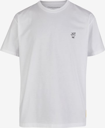 Cleptomanicx Shirt 'Sketch Gull' in White: front